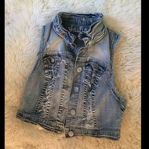 Wallflower Distressed Denim Vest